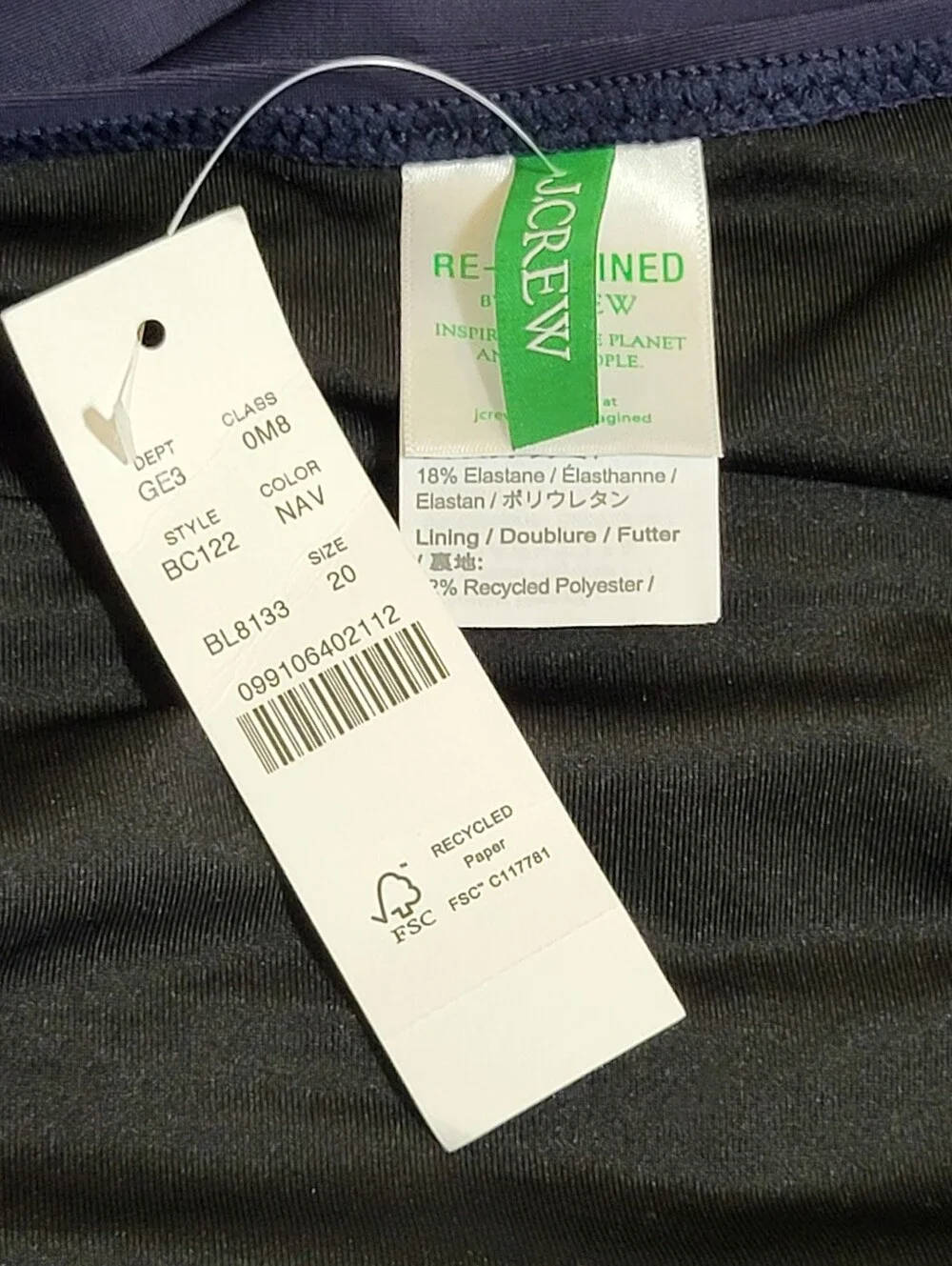 J. Crew disclaimer first